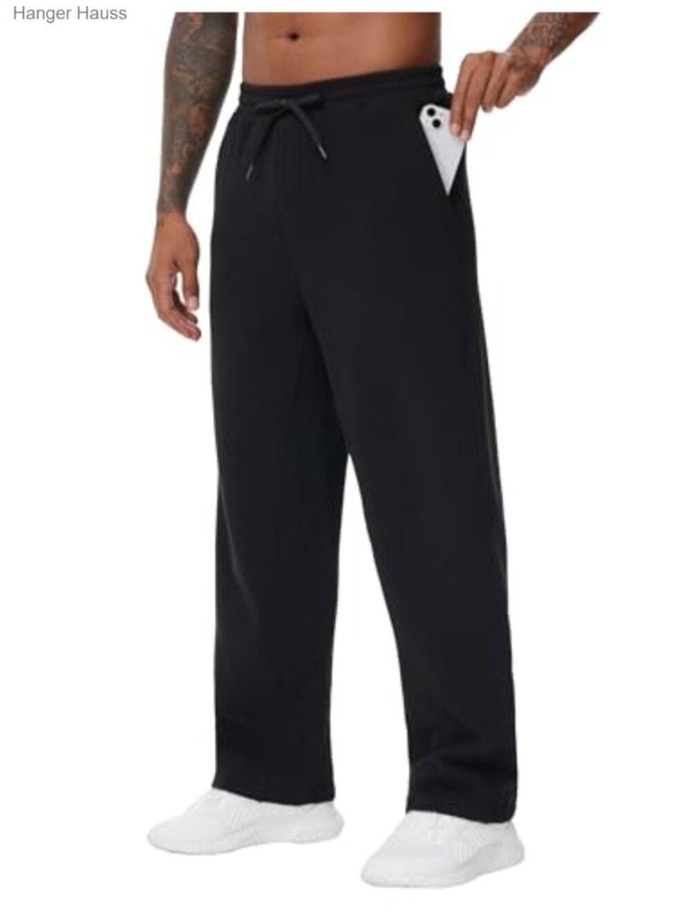Men's Fleece Straight Leg Sweatpants Drawstring Pockets